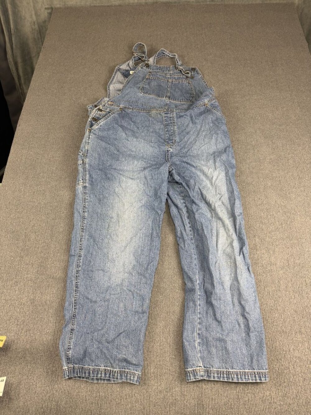 Cherokee Denim Overalls XL Blue Adjustable Straps Side Buttons Pockets